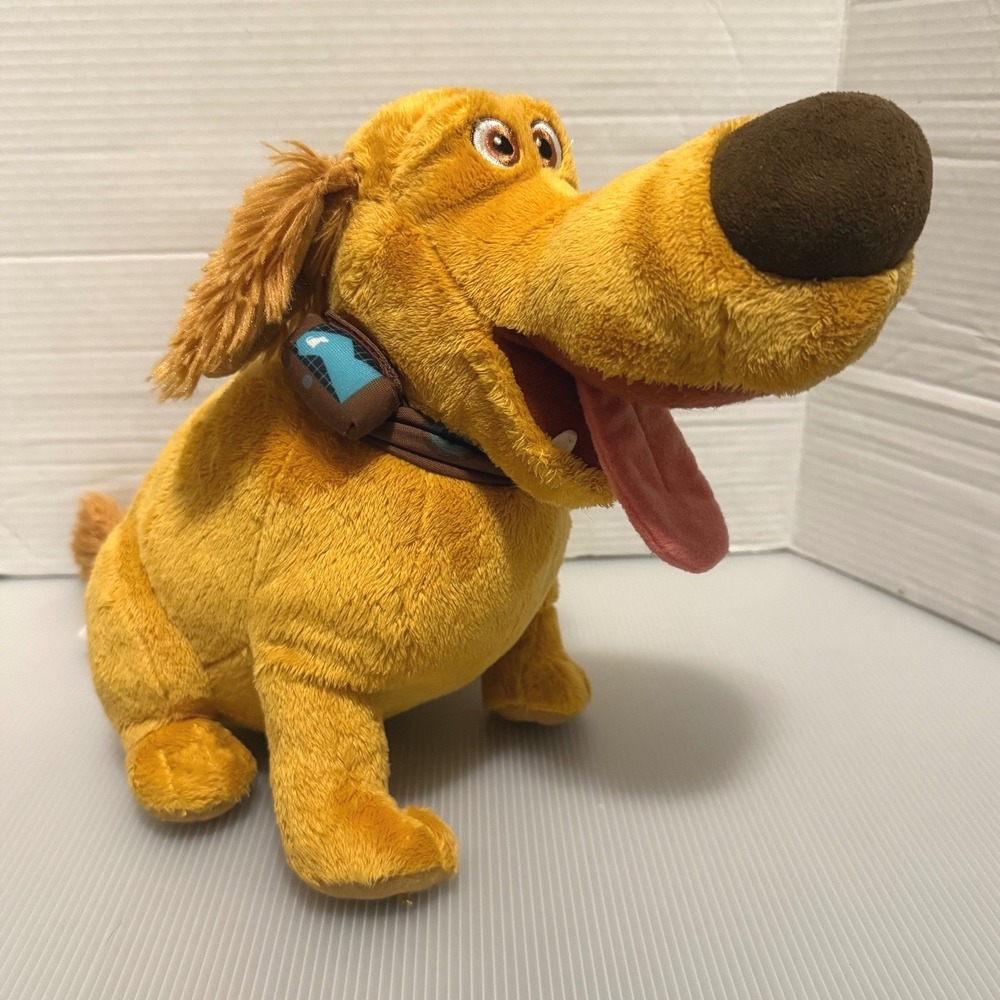 Disney Pixar Up Doug Plush Toy 12" Gold Excellent Stuffed Animal Dog